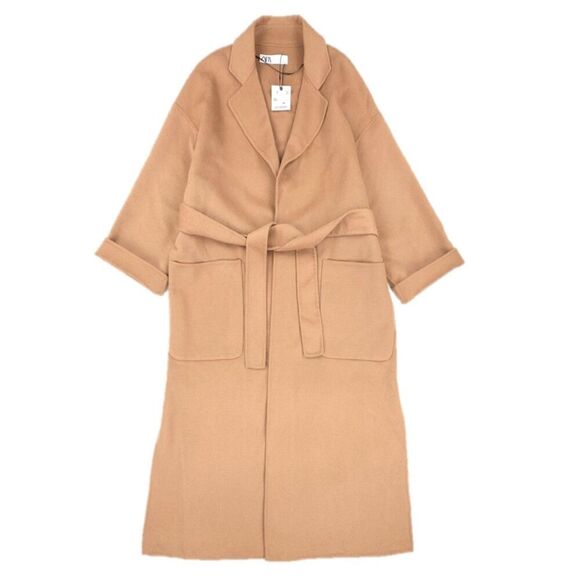 Zara Jackets & Blazers - NWT Zara Wool Duster Belted Wrap Coat Tailored Old Money Quiet Luxury Minimal